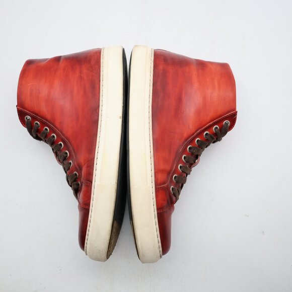 Magnanni Brando Men's Size US 9 M High Top Lace Up Sneakers Brown Red Leather - Picture 8 of 14
